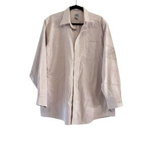 LL Bean Men's Wrinkle Resistant Pinpoint Red Button Down Casual Long Sleeve Size
